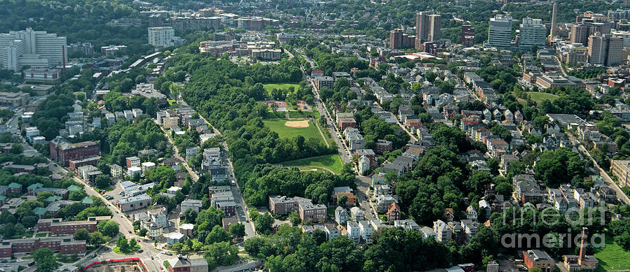 Mission Hill Neighborhood Real Estate in Boston Aerial Photograph by David Oppenheimer