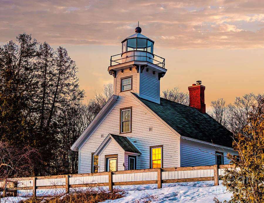 Mission Point Lighthouse Daybreak  Photograph by Nick Zelinsky Jr