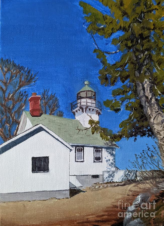 Mission Point Lighthouse Painting by Deborah Bergren