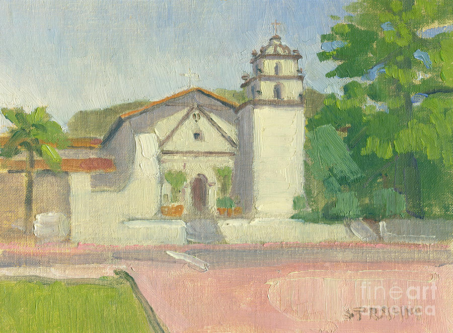 Mission San Buenaventura Ventura California Painting by Paul Strahm