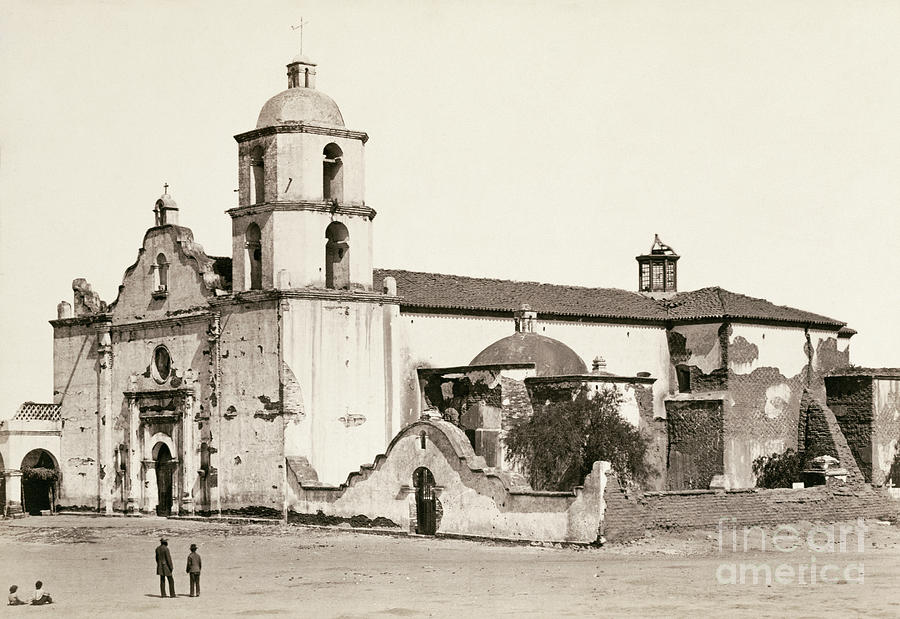 Mission San Luis, 1880 Photograph by Carleton Watkins