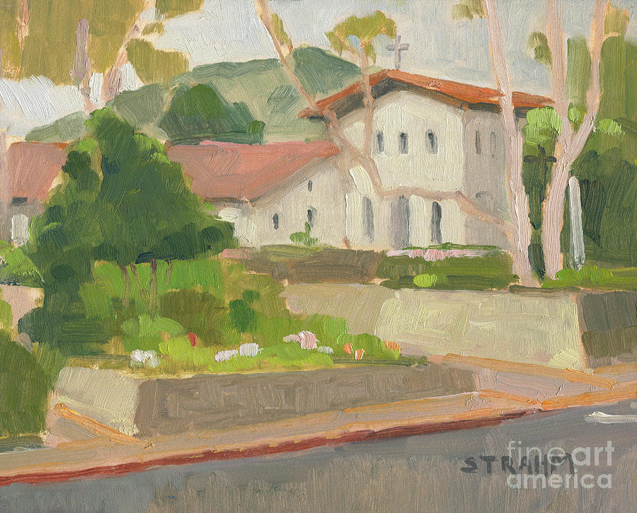 Mission San Luis Obispo de Tolosa - San Luis Obispo, California  Painting by Paul Strahm