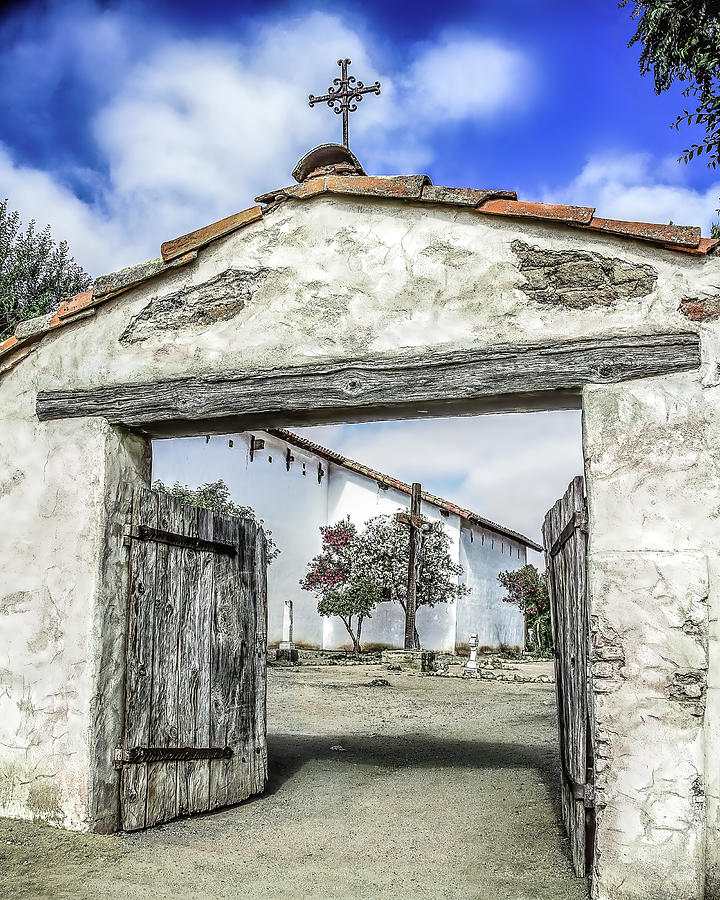 Mission San Miguel Gate And Cross, California Photograph by Don Schimmel