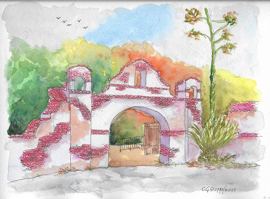 Mission San Miguel in San Miguel, California Painting by Carlos G Groppa