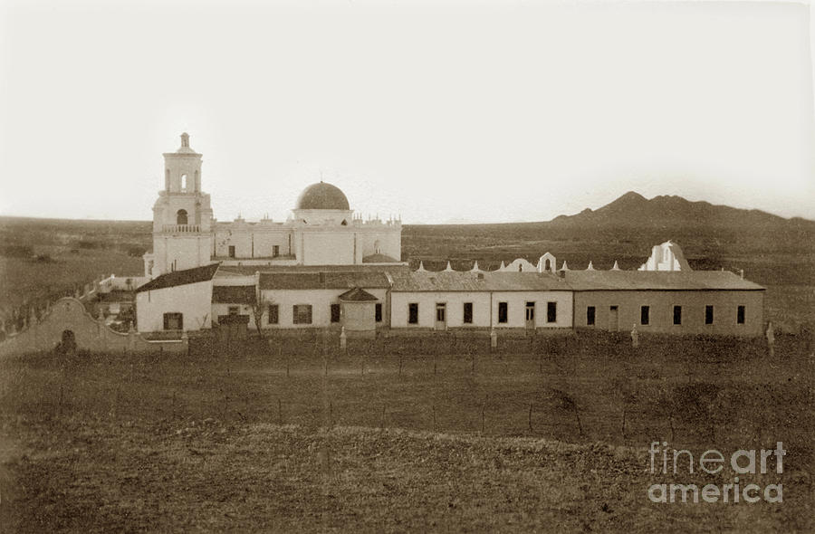 Tucson Photograph - Mission San Xavier del Bac southwest of Tucson Arizona USA  1915 by Monterey County Historical Society