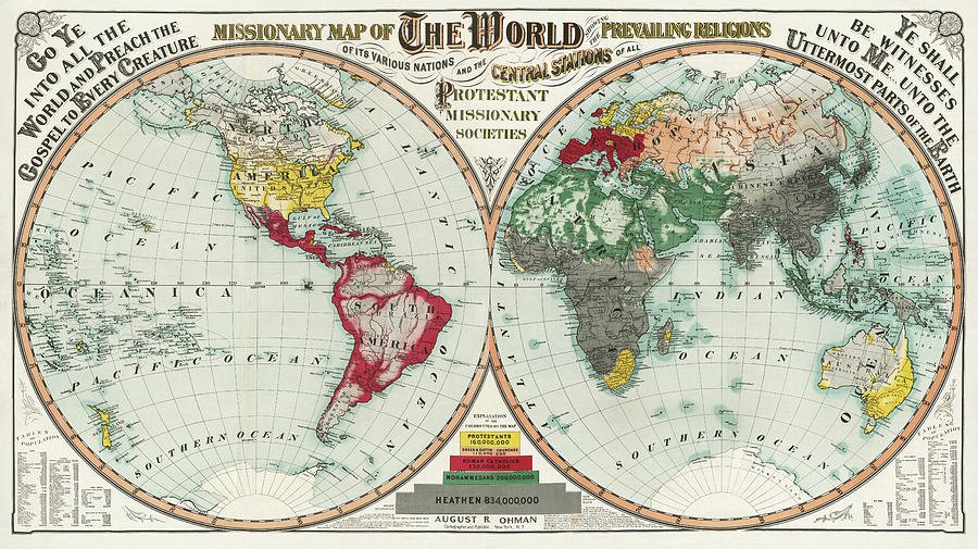 Missionary Map Of The World Drawing