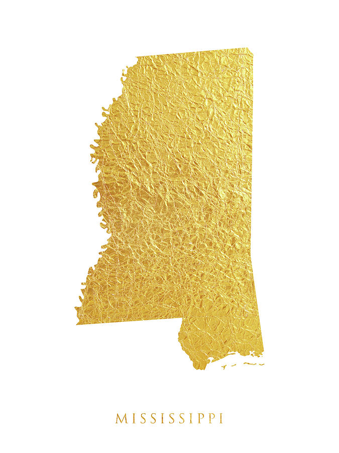 Mississippi Gold Map #64 Digital Art by Michael Tompsett