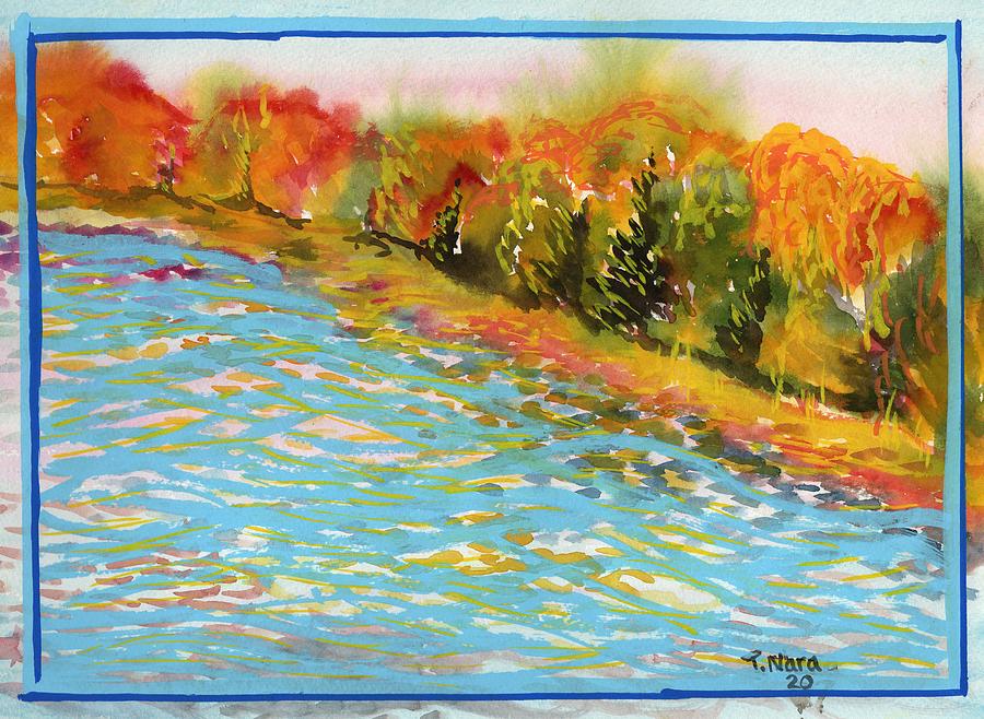 Mississippi River Autumn Memory Painting by Tammy Nara