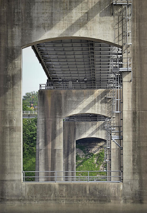Mississippi River Bridge Pilings Photograph by Nadalyn Larsen