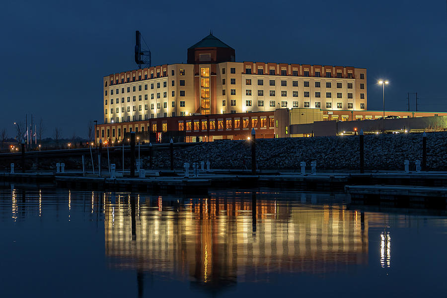 Mississippi River Casino at Night Photograph by Sandra Js