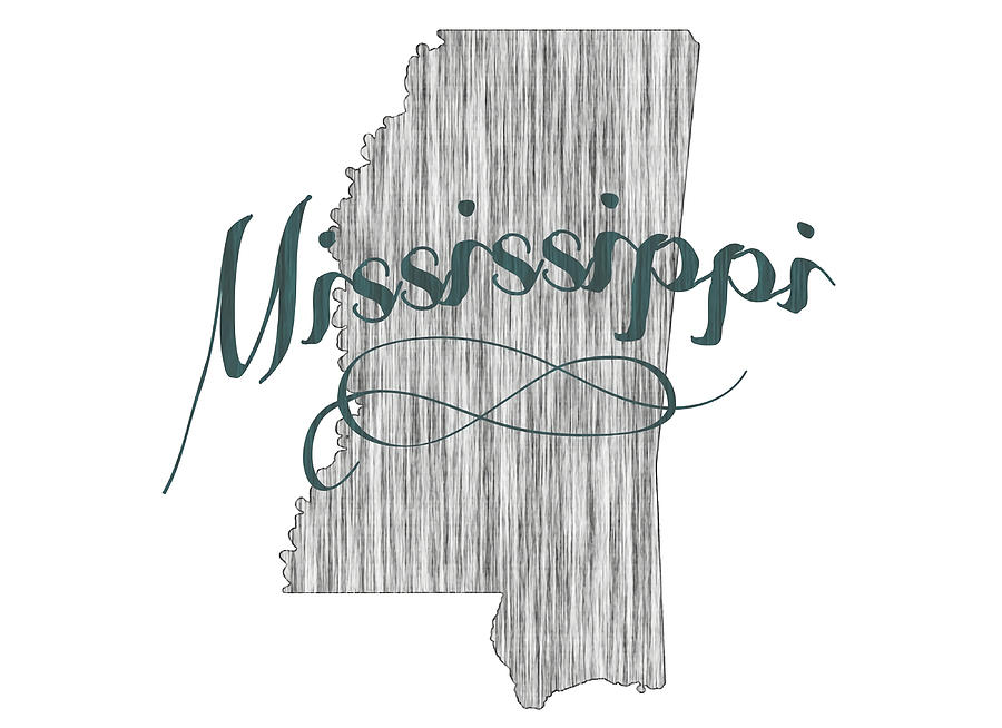 Mississippi State Typography Poster hippie Painting by Carlie Alexander ...