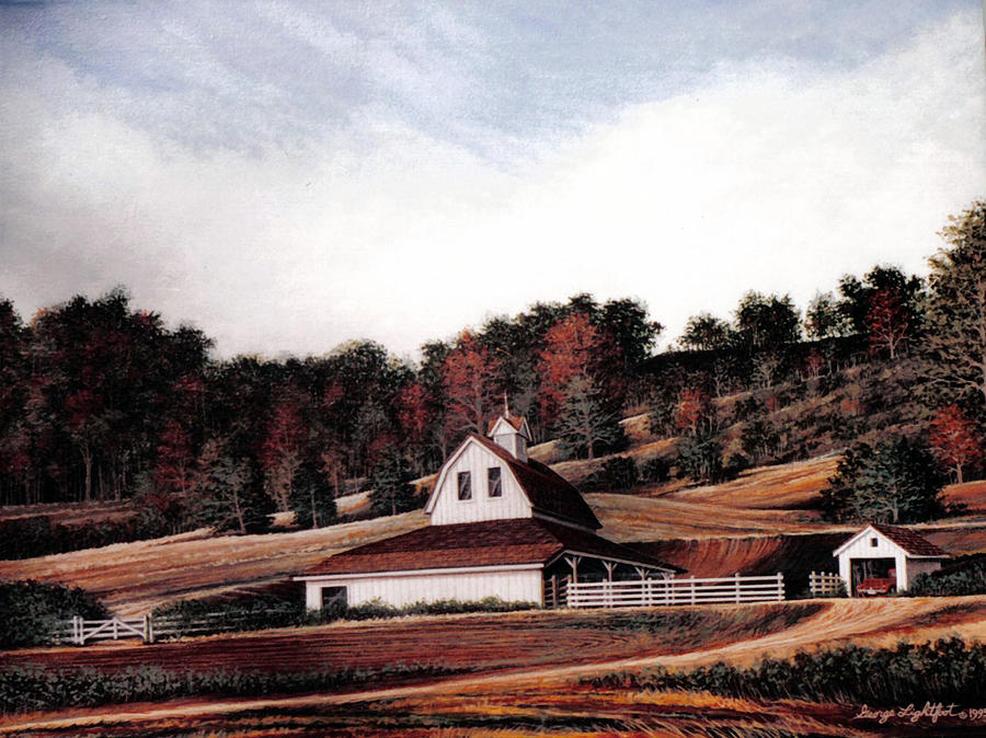 Missouri Farm in Autumn Painting by George Lightfoot