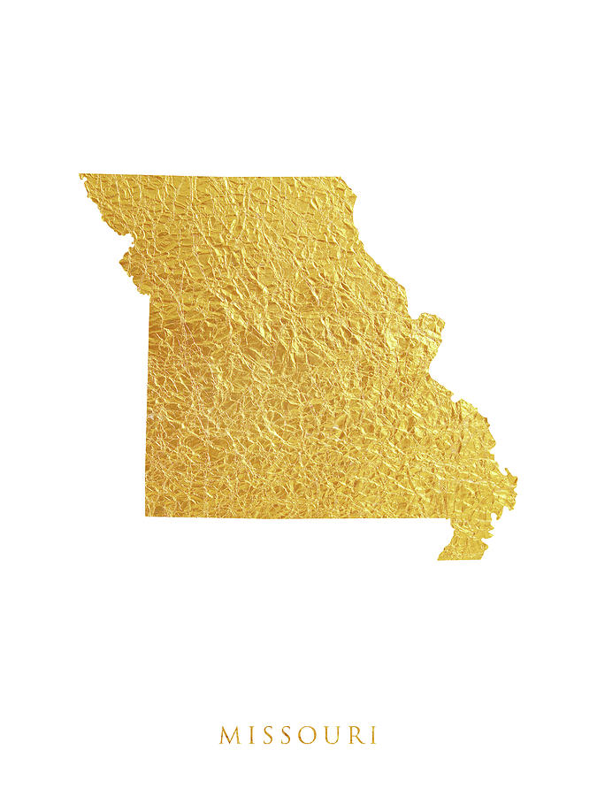 Missouri Gold Map #65 Digital Art by Michael Tompsett