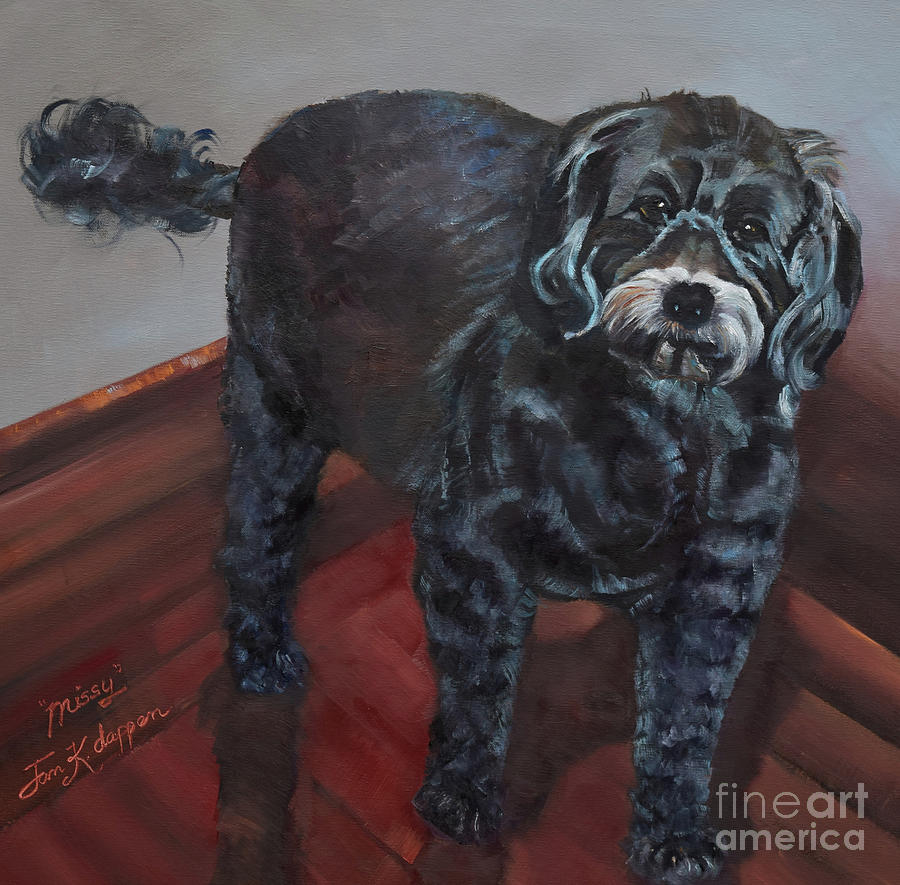 Missy - Dog Portrait Painting by Jan Dappen