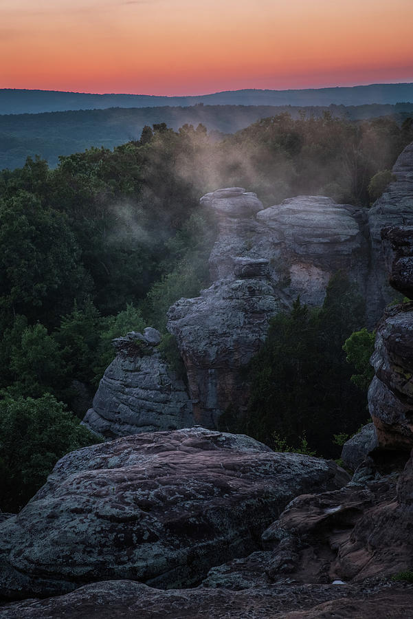 Mist at Camel Rock Photograph by Grant Twiss