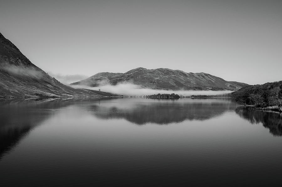 Mist on Crummock Water Black and White Photograph by Roy Pedersen