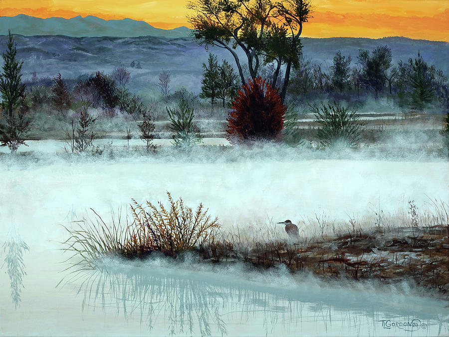Mist on the Lake Painting by Timithy L Gordon