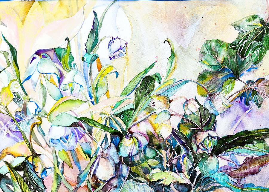 Flower Painting - Mist Upon the Lilies by Mindy Newman