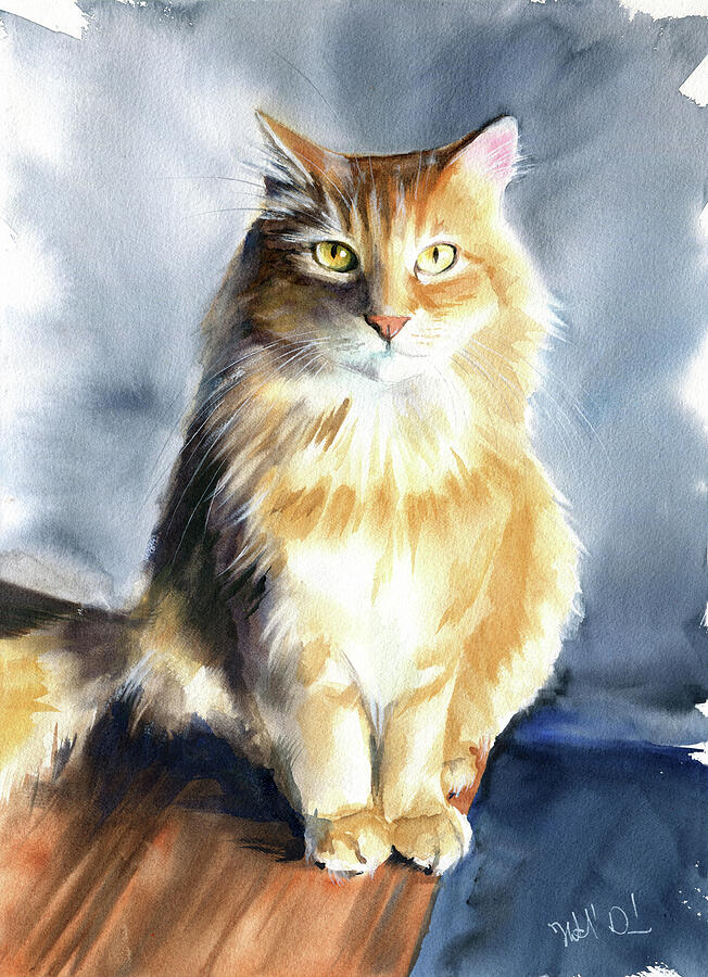 Mister Boots Watercolor Ginger Cat Painting Painting by Dora Hathazi Mendes Mister Boots Watercolor Ginger Cat Painting Painting by Dora Hathazi Mendes