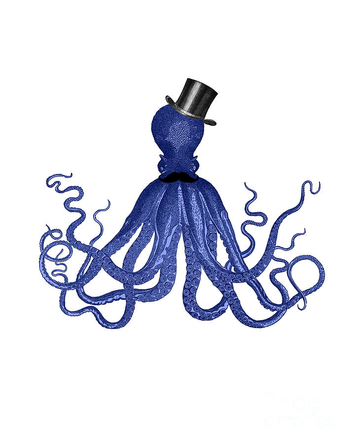 Octopus Digital Art - Mister Marine by Madame Memento