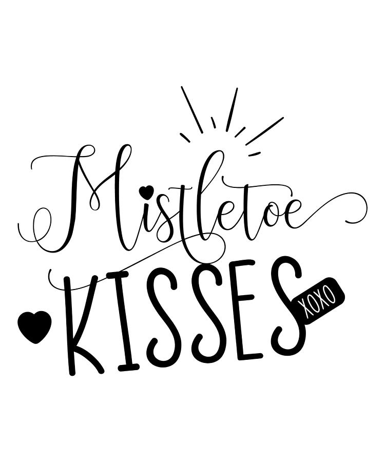 Mistletoe Kisses Merry Christmas Gifts Digital Art by Caterina Christakos
