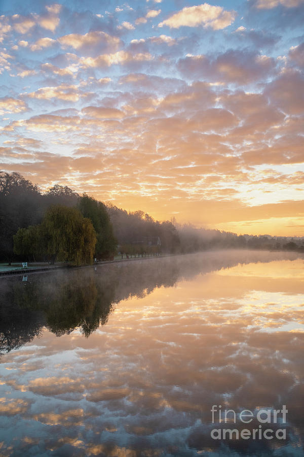 Misty Autumn Sunrise on the River Thames At Henley Photograph by Tim Gainey