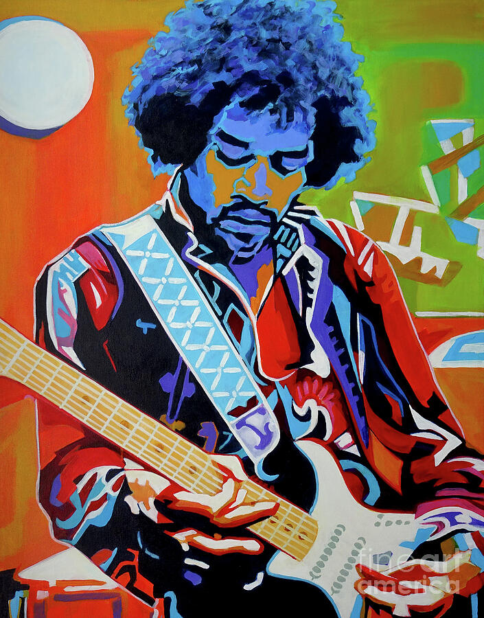 Misty Blue And The Lilic Too - Jimi Hendrix  Painting by Tanya Filichkin