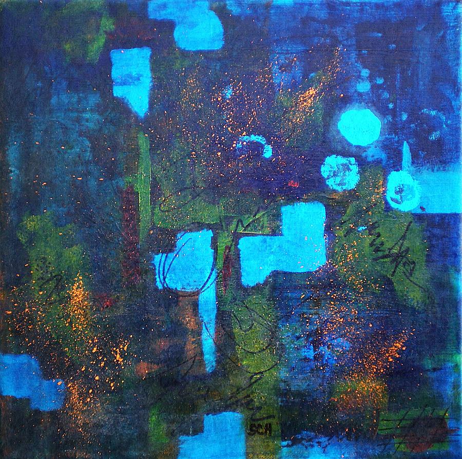 Abstract Painting - Misty Blue by Scott Haley Abstract Painting - Misty Blue by Scott Haley