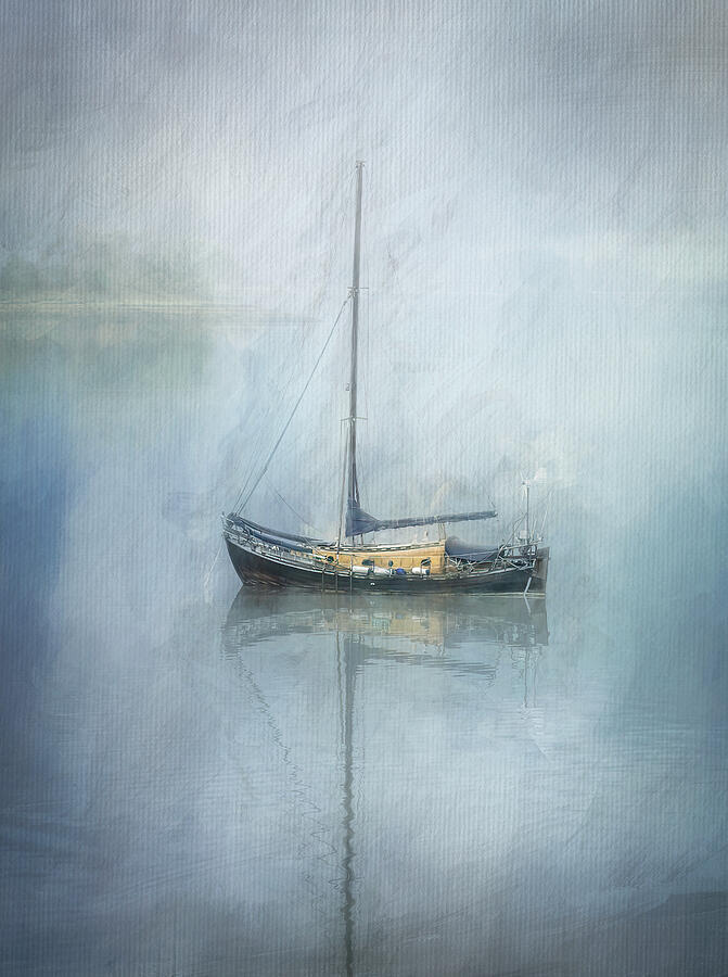 Misty Boat Digital Art by Terry Davis