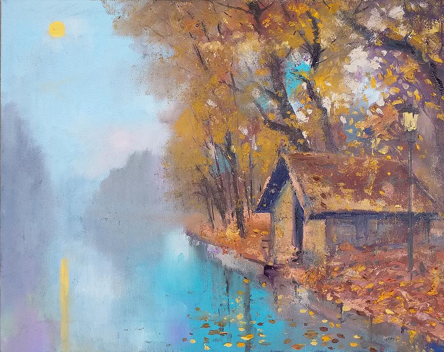 Misty evening Painting by Lorand Sipos