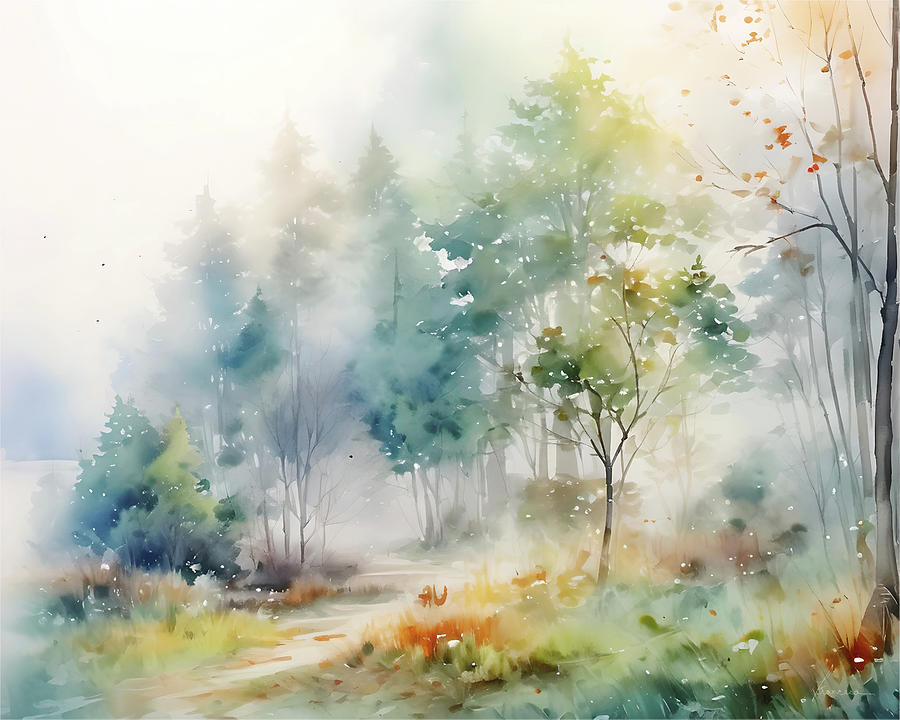 Misty Forest 1 Digital Art by Frances Miller