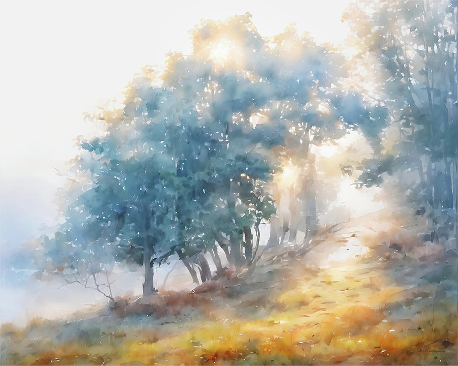 Misty Forest 3 Digital Art by Frances Miller