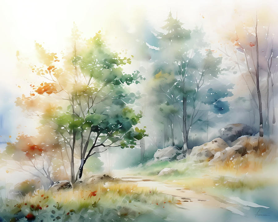Misty Forest 4 Digital Art by Frances Miller