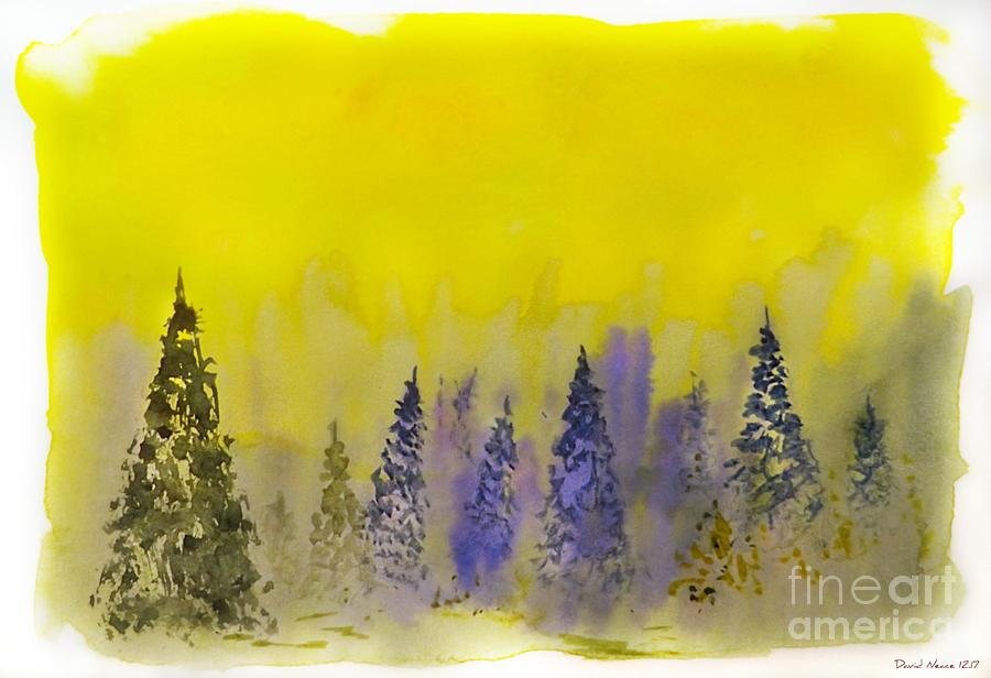 Misty Forest Painting by David Neace