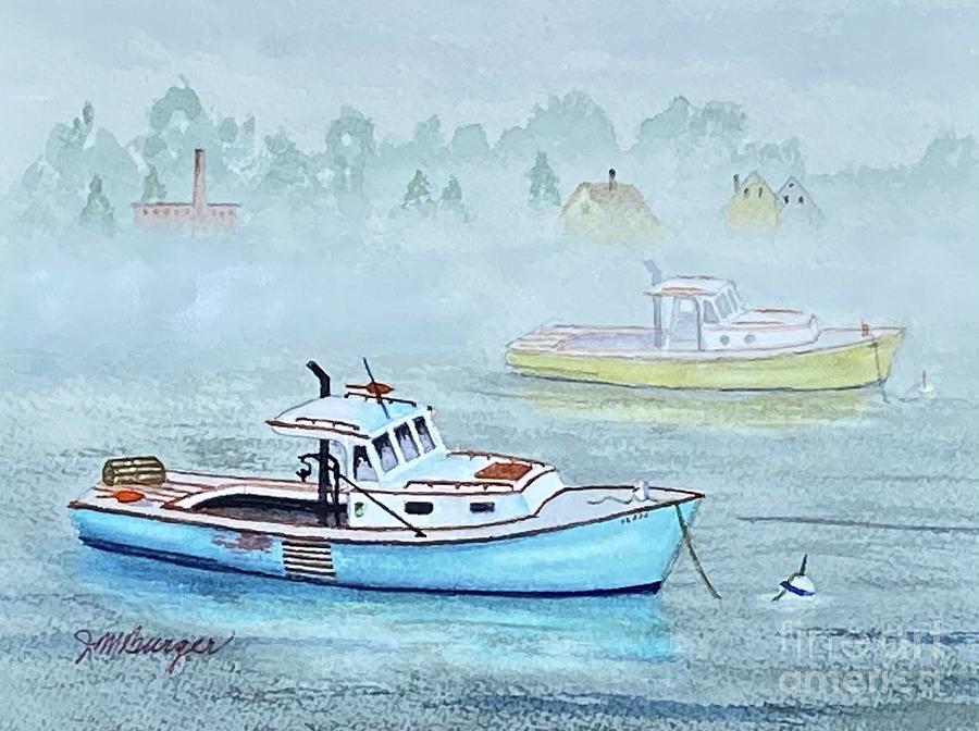 Misty Harbor Painting by Joseph Burger