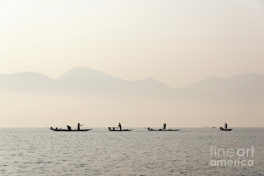 Misty Inle lake, Myanmar Photograph by Delphimages Photo Creations