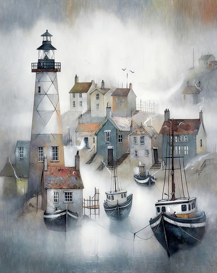 Misty Lighthouse Digital Art by Brian Tarr