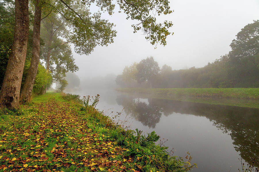 Misty Morning Along a French Canal Photograph by W Chris Fooshee