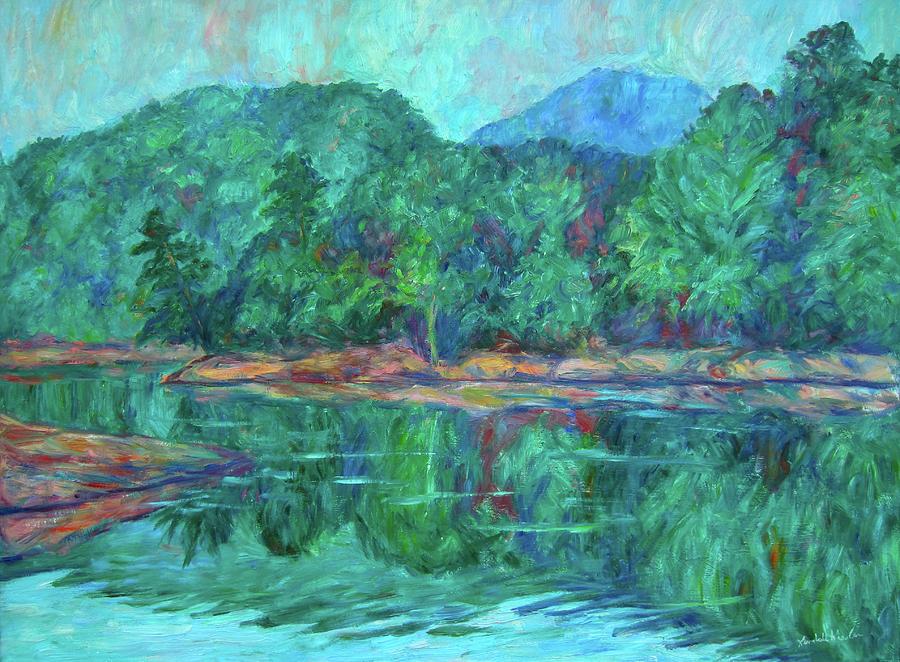 Misty Morning at Carvins Cove Painting by Kendall Kessler