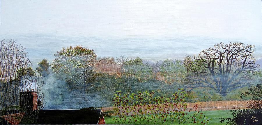 Misty Morning at Chartwood Painting by Sam Hall