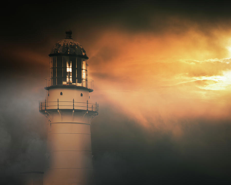 Misty Morning Lighthouse Photograph by Bob Orsillo