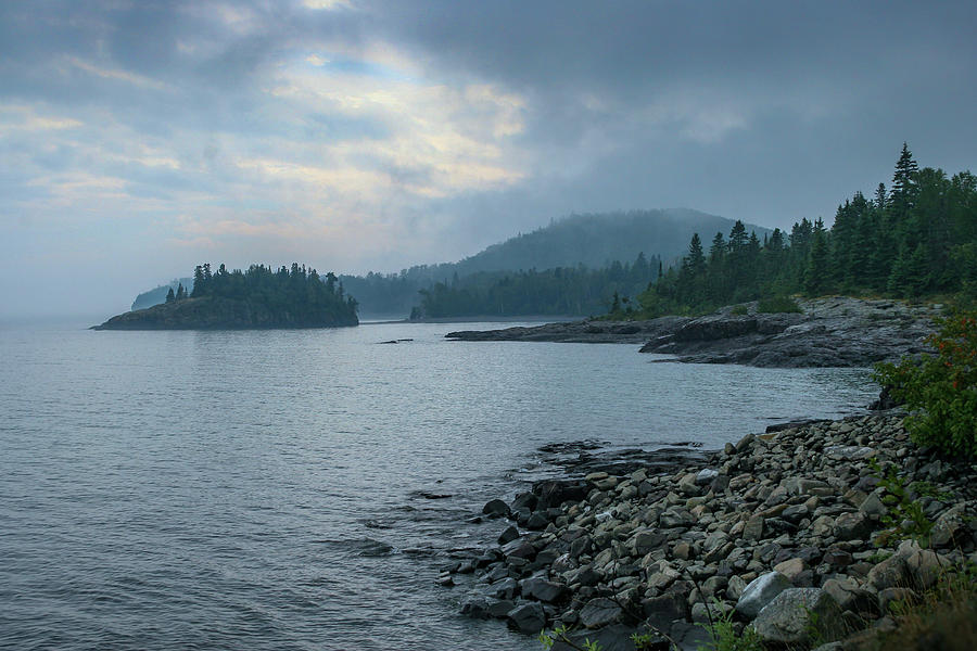 Misty Morning on Lake Superior Photograph by Robert Carter
