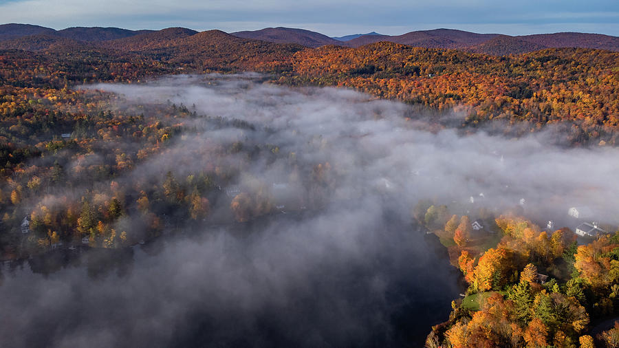 Misty Morning over Barnard Vermont Photograph by Jeff Folger