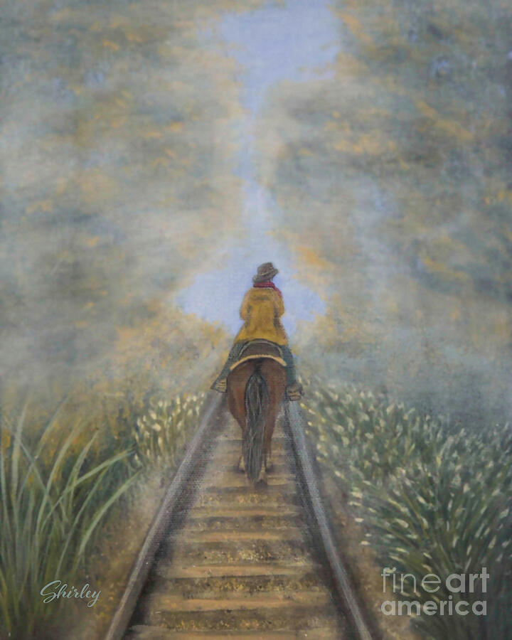 Misty Morning Ride Painting by Shirley Dutchkowski