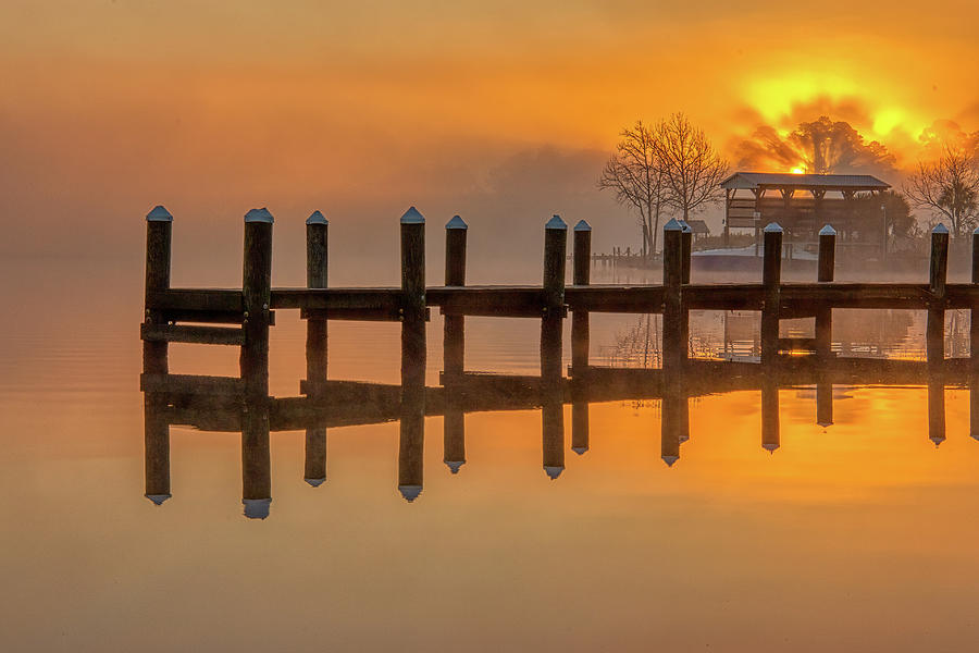 Misty Morning Sunrise Photograph by Brian Wright