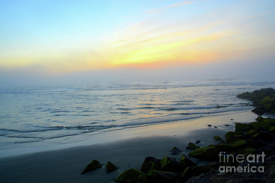 Misty Morning Sunrise Wildwood New Jersey Photograph by Robyn King