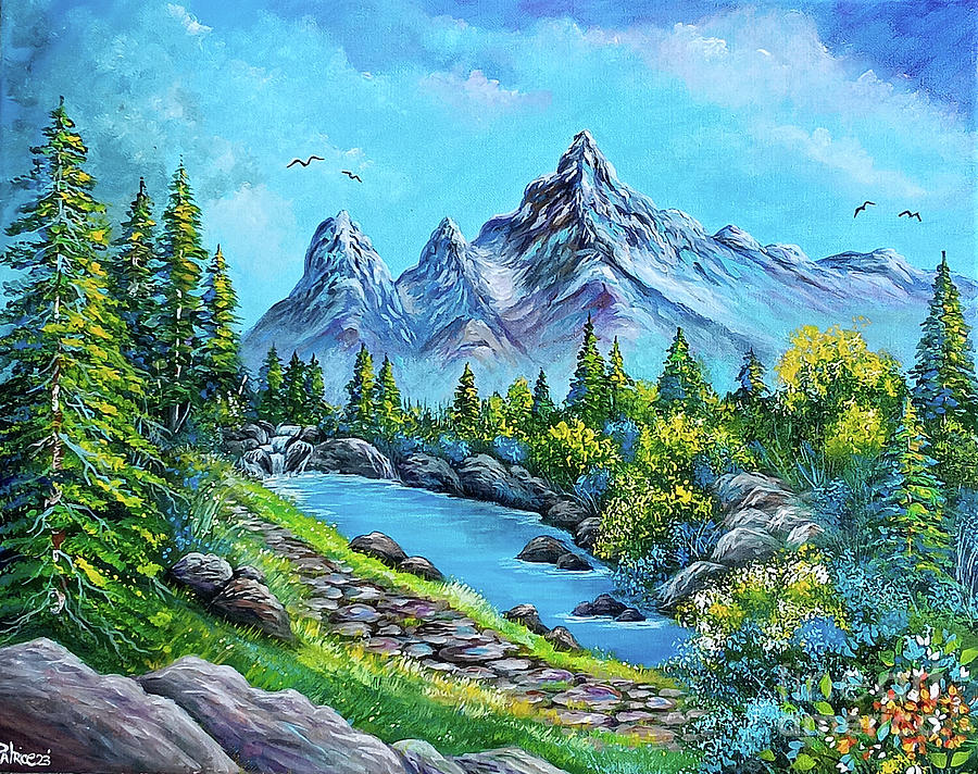 Misty Mountain Painting by Bella Apollonia