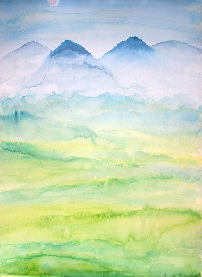 Abstract Painting - Misty Mountain by Mehwish Kamran