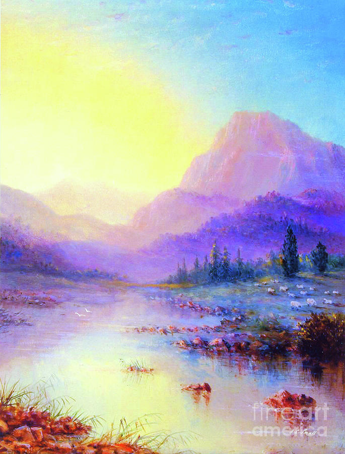 Landscape Painting - Misty Mountain Melody by Jane Small