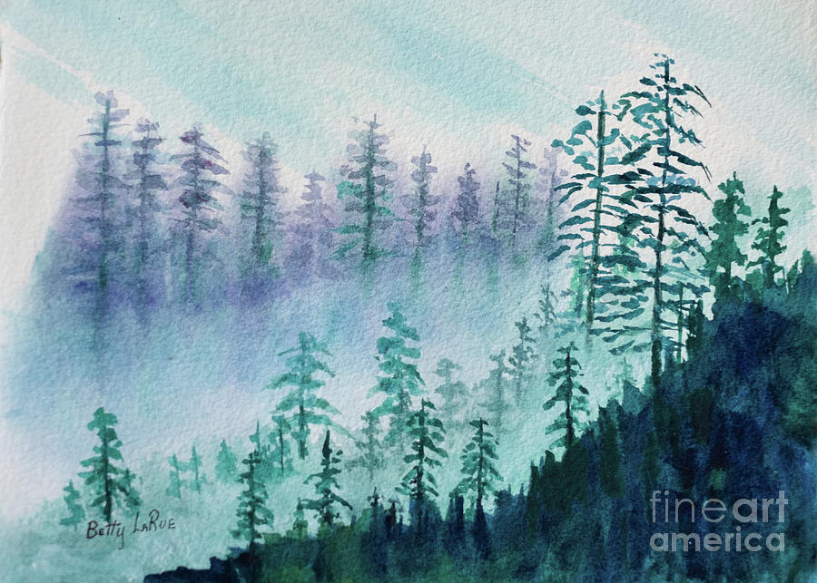 Misty Mountains Painting by Betty LaRue
